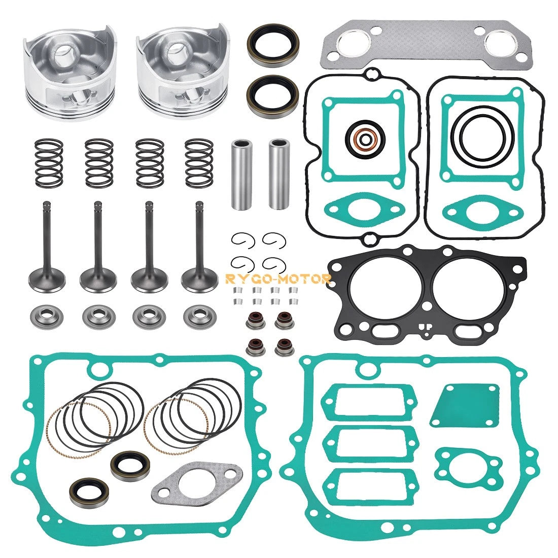 Engine Piston Intake Exhaust Valve Gasket Rebuild Kit for EZGO 350cc EH35C (1996–2002)
