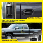 Set of 4 Black Textured Exterior Door Handles for Chevrolet GMC Sierra (EXV)