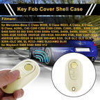 White Silver Edge Car Key Case for Mercedes-Benz C Class (2022–2023)