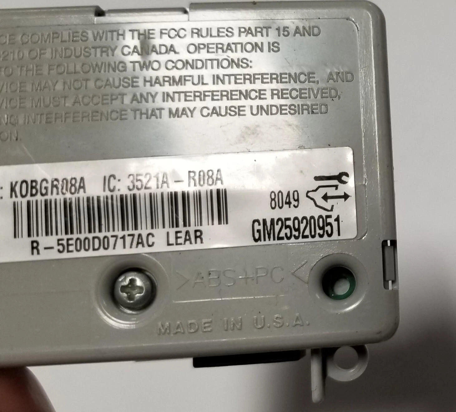 Keyless Entry Receiver for Chevrolet Malibu Aura (2008) 25920951