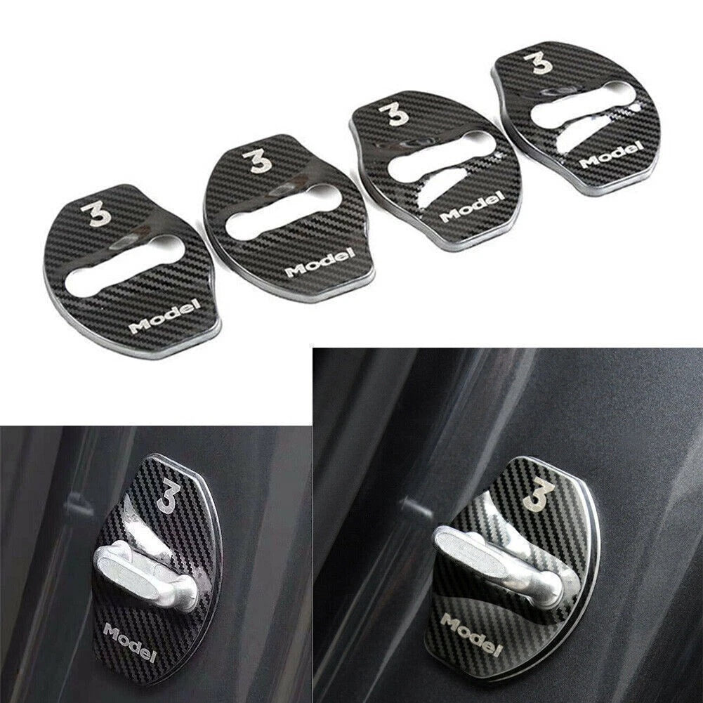 Set of 4 Door Lock Covers for Tesla Model 3 (2018–2022)