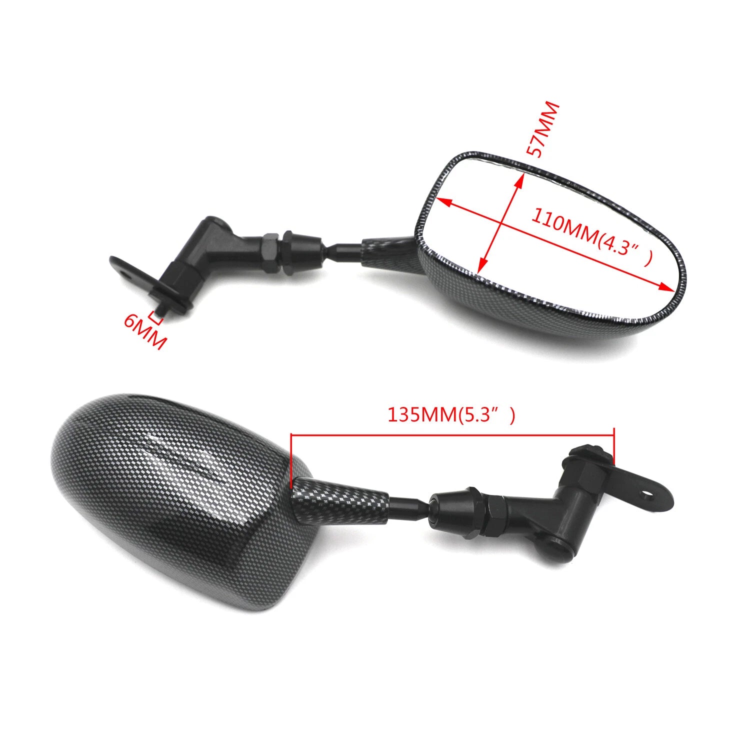 Mini Mirrors for Honda CBR 600RR, Kawasaki Ninja 636, ZX6R, Yamaha YZF R6, R1 (2003–2023)
