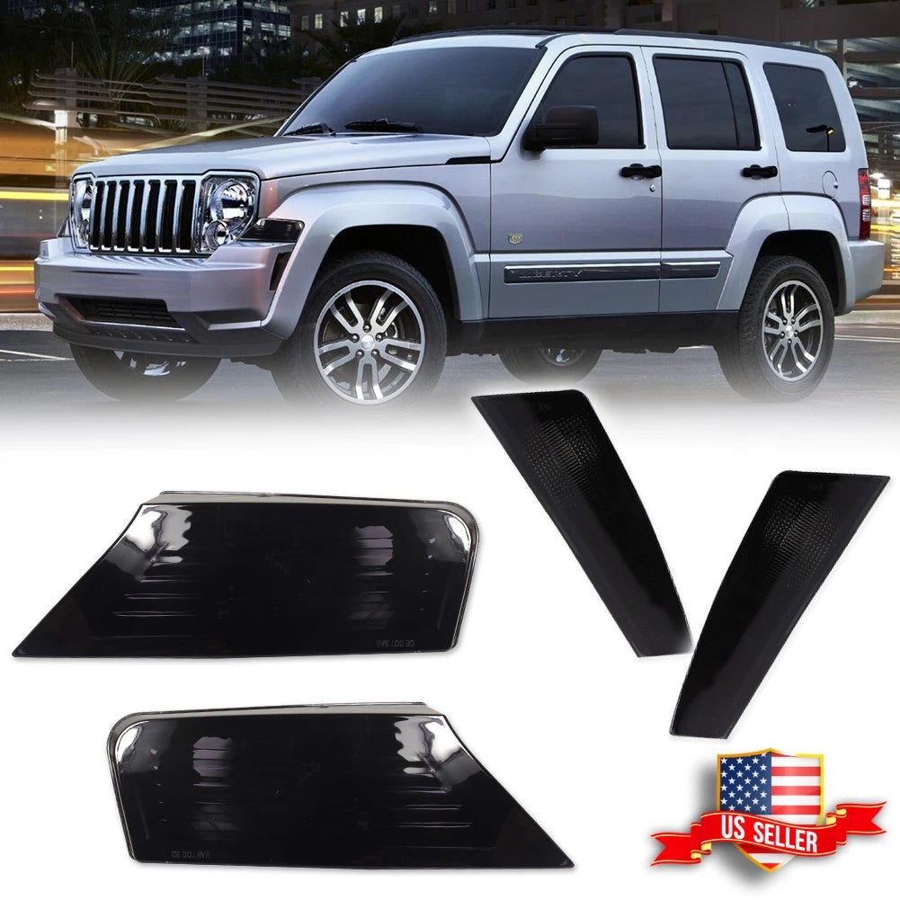 Smoked Bumper Signal & Side Marker Lights for Jeep Liberty (2008–2012)