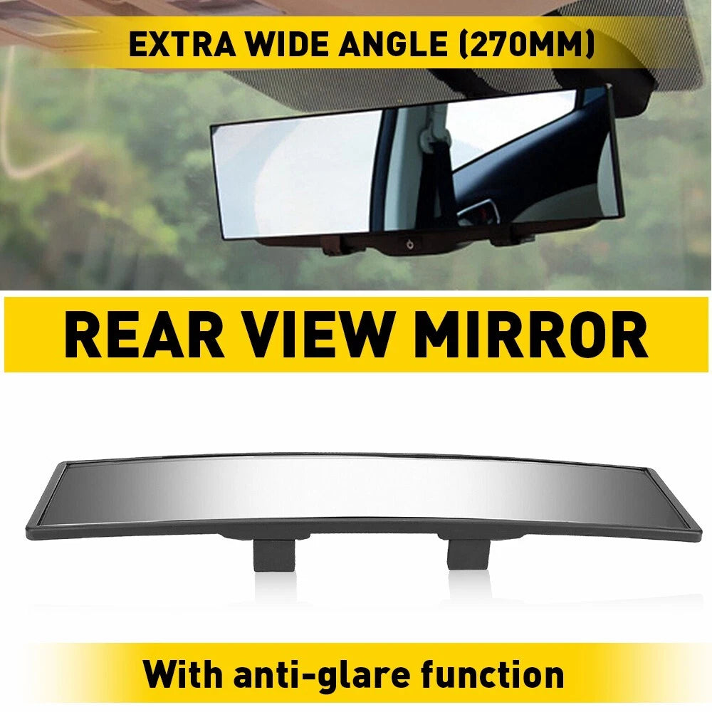 Wide-angle Convex Interior Rear View Mirror for Universal Vehicles (270mm)