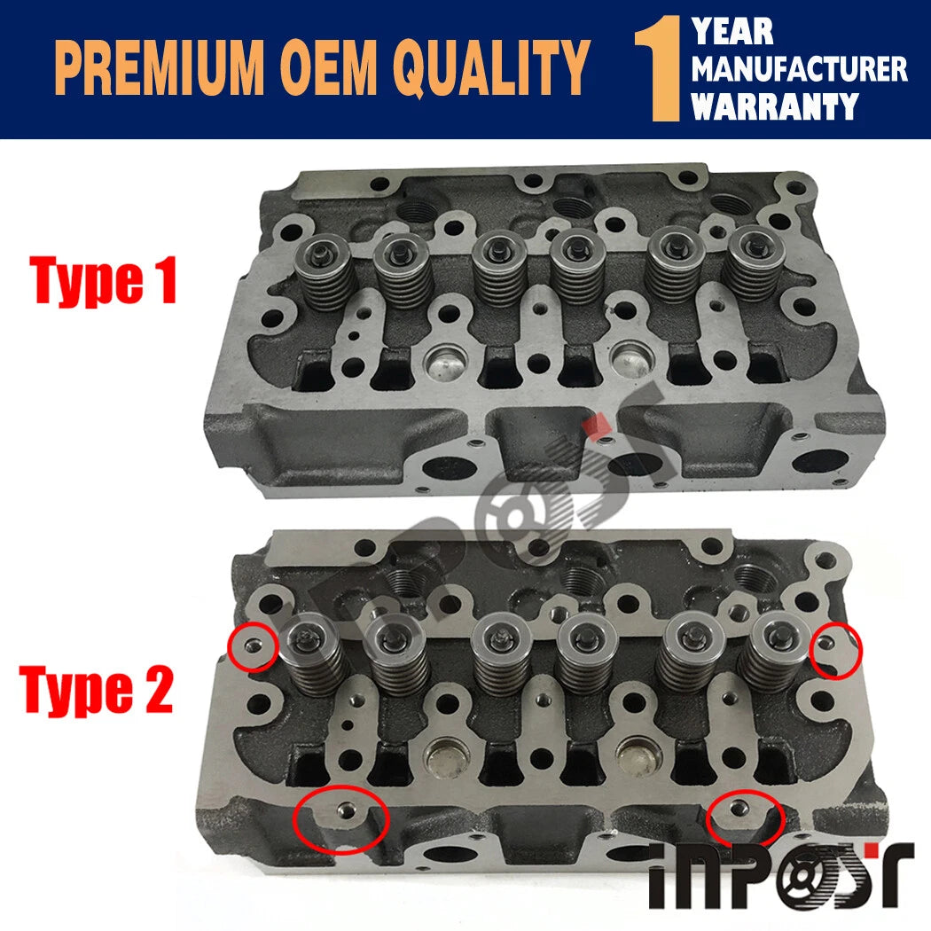 D722 Cylinder Head with Head Gasket Kit for Kubota Bobcat 316 320 322 (–)