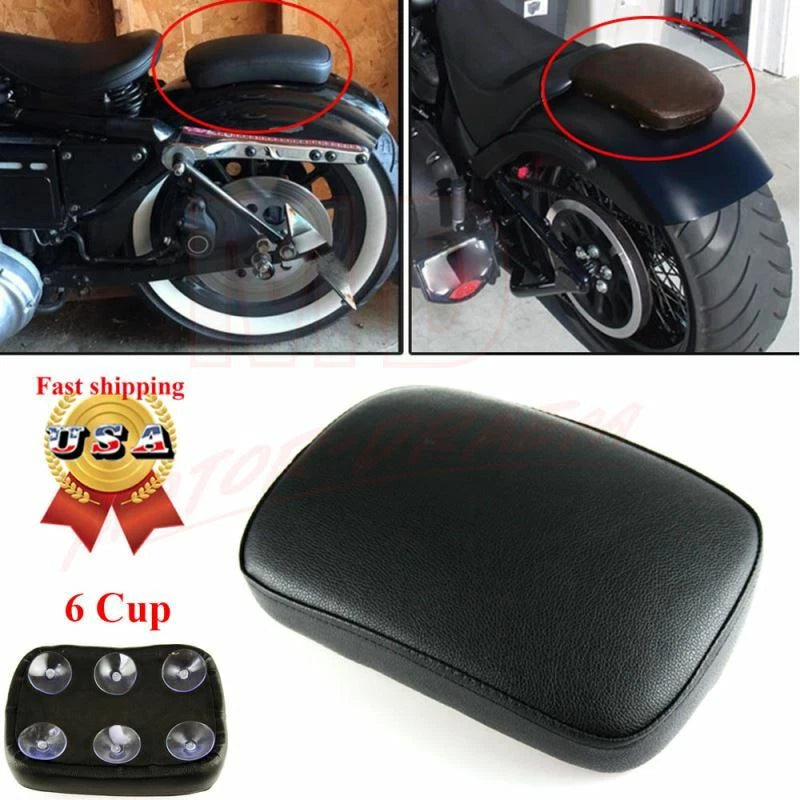 Rectangle Rear Pillion Passenger Seat 6 Suction Cup for Harley Softail Dyna Sportster