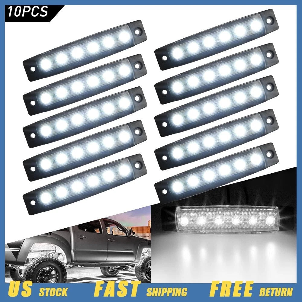 10X White LED Underbody Strip Light for Jeep ATV Truck (12V)