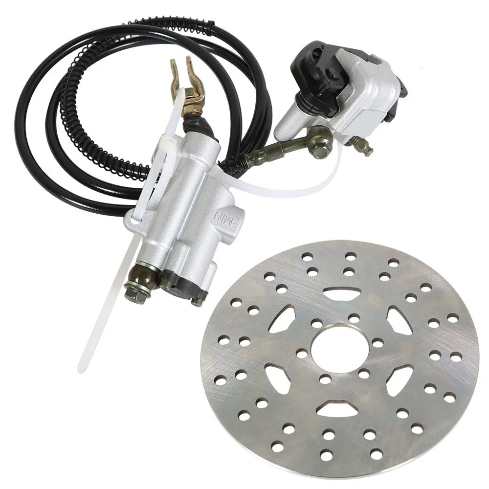 Rear Hydraulic Brake Caliper Assembly & Disc Rotor Kit for ATV Go-kart