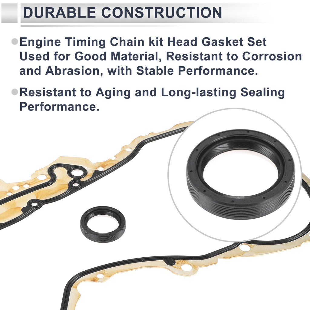 Timing Cover Gasket Set with Front Crankshaft Seal for VW Audi 1.4T 