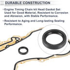 Timing Cover Gasket Set with Front Crankshaft Seal for VW Audi 1.4T 