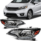 Set of 2 Halogen Headlights Assembly for Honda Fit (2015–2017)