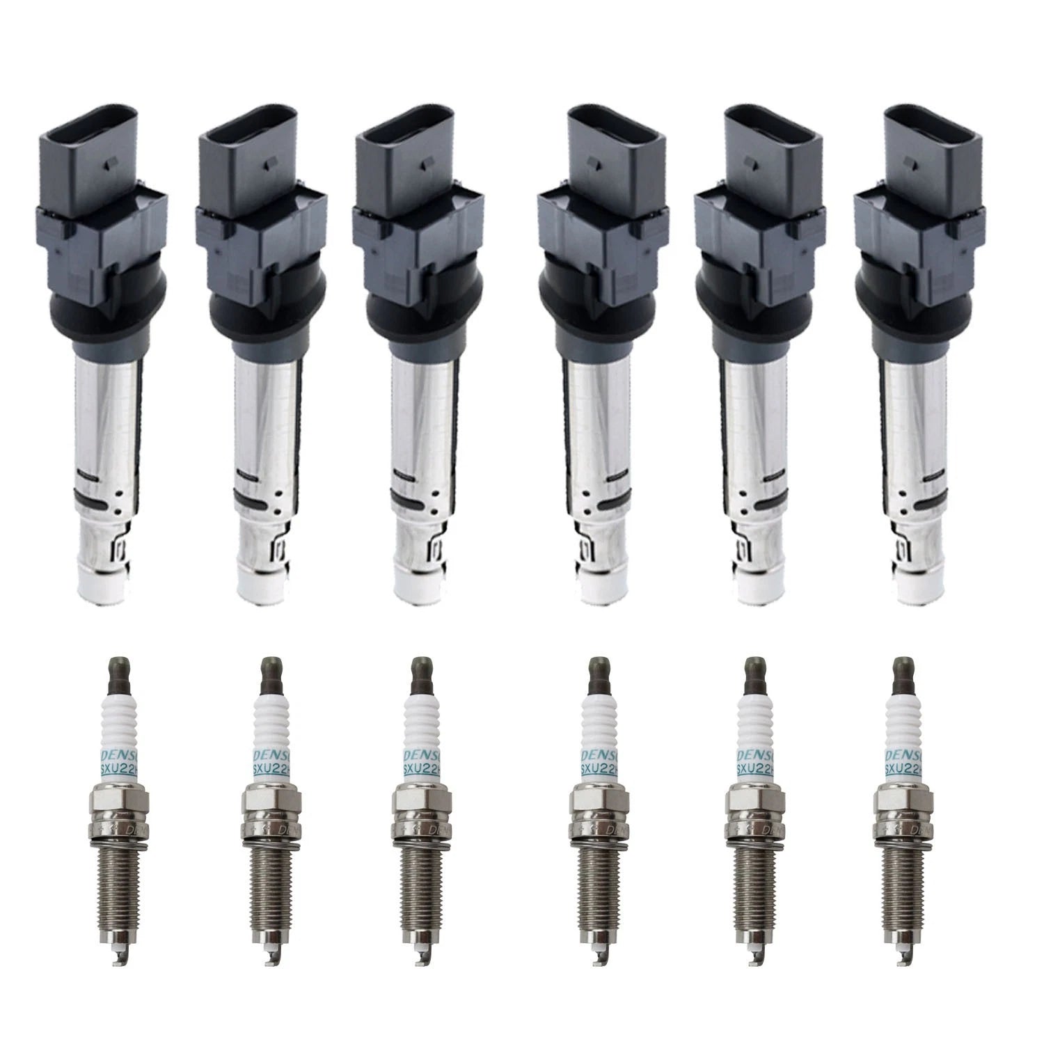 Set of 6 Ignition Coils & Denso Iridium Spark Plugs for Q7 Cayenne Touareg (2003–2010)