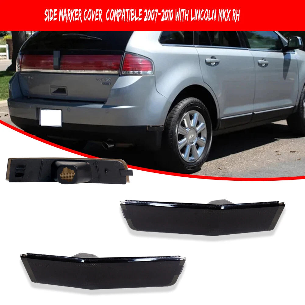 2X Smoke Lens Rear Bumper Side Marker Lights for Lincoln MKX (2007–2010)