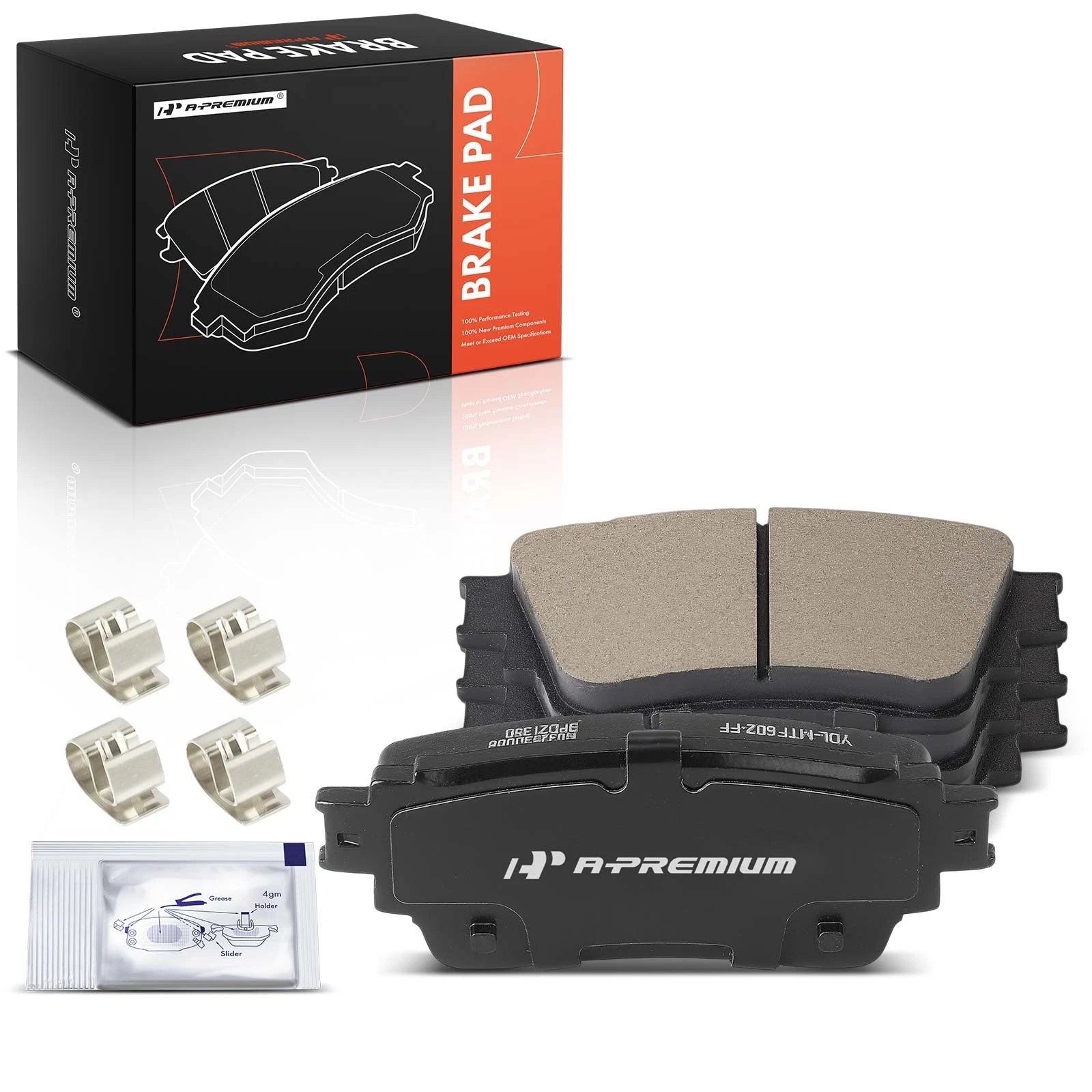 Set of 4 Rear Ceramic Brake Pads with Hardware for Mitsubishi Outlander Eclipse (2003–2020)