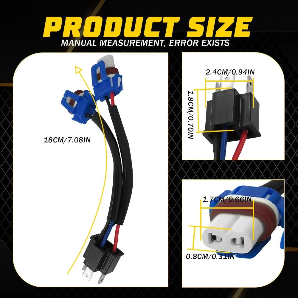 Conversion Wire Harness for H4 to 9005/9006 Headlight Bulbs (Year Range)