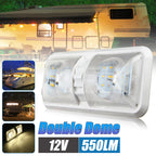 2PCS / Interior Double Dome Ceiling Lights for RV Boat Camper Trailer