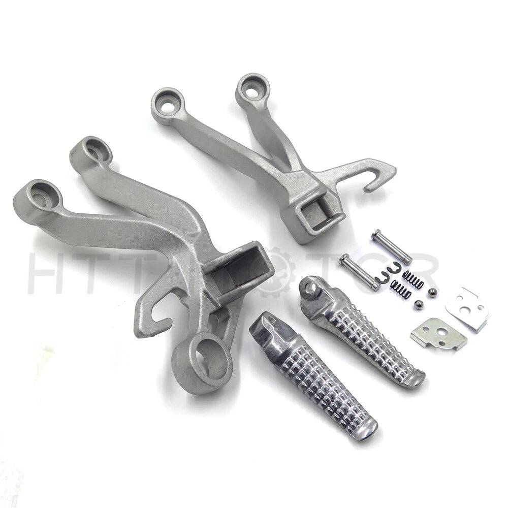 Foot Rest Pegs Brackets for Suzuki GSX-R 1000 (2003–2004) Rear Matte Silver