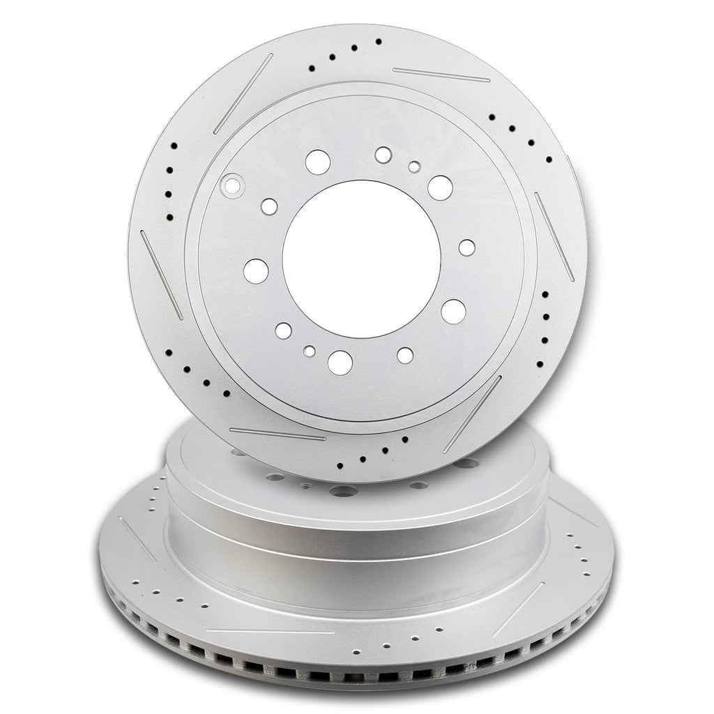 Set of 4 Drilled Slotted Brake Rotors for Toyota Sequoia Tundra (2010–2016)