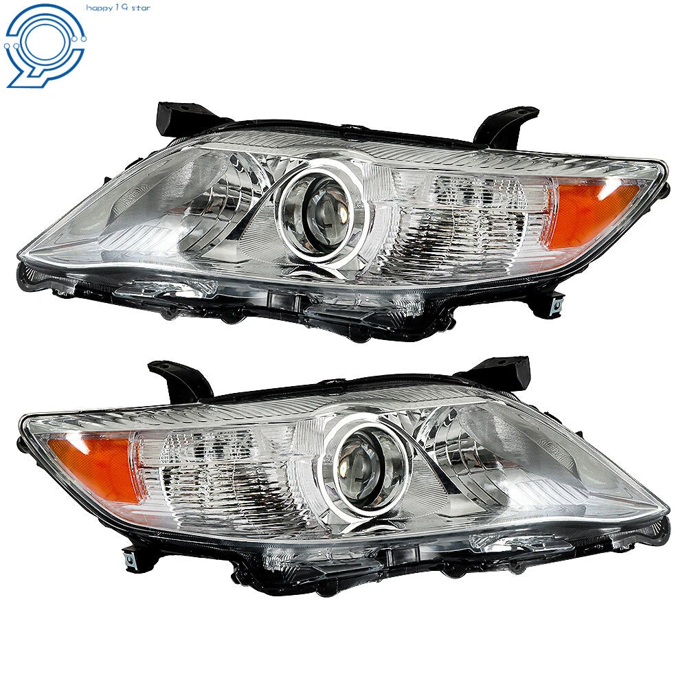 Headlights for Toyota Camry (2010–2011) Halogen Reflector Right & Left Chrome