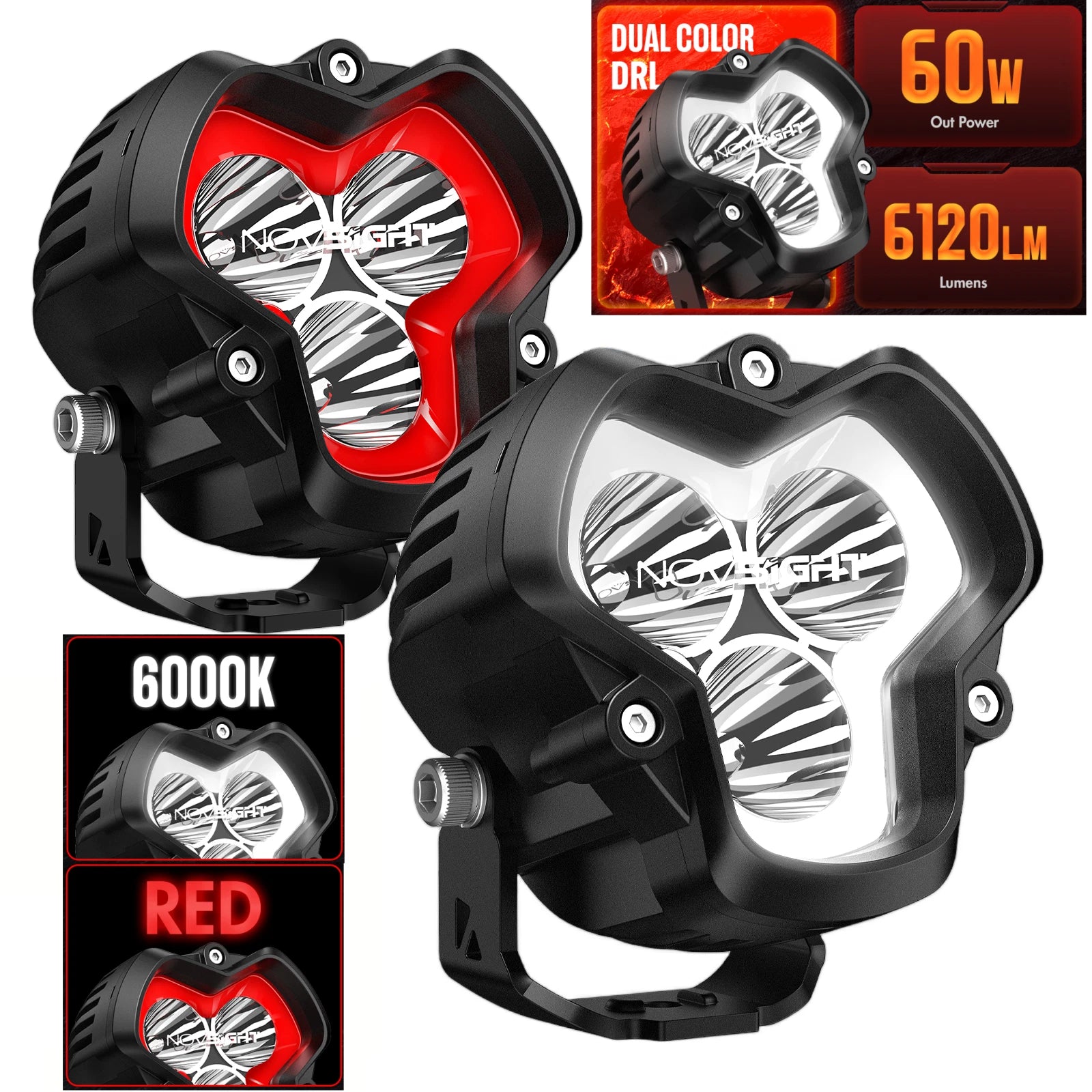 2X LED Pod Work Light for Jeep Truck SUV (6120lm)