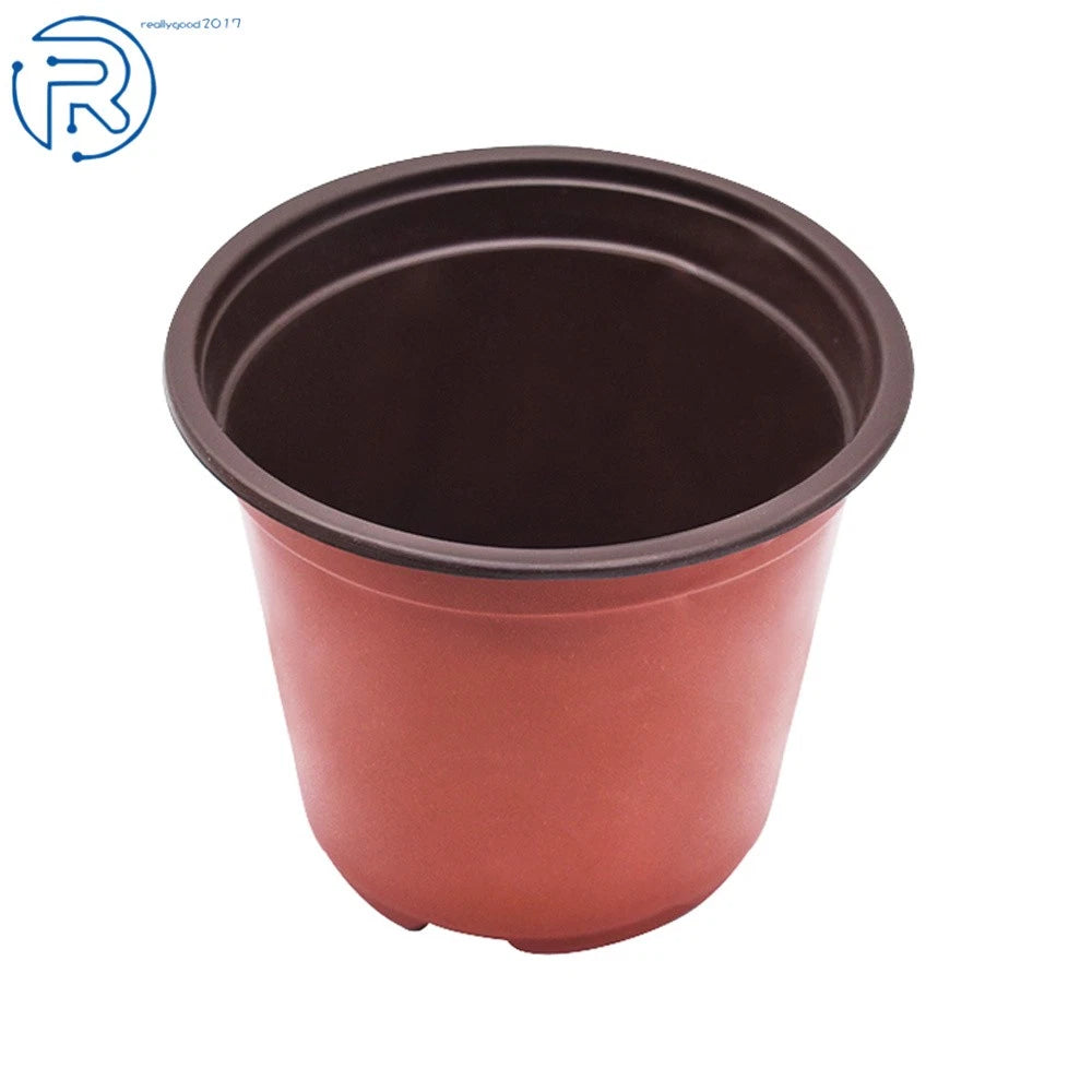 Set of 100 Plastic Round Seedling Pots for Garden Planting