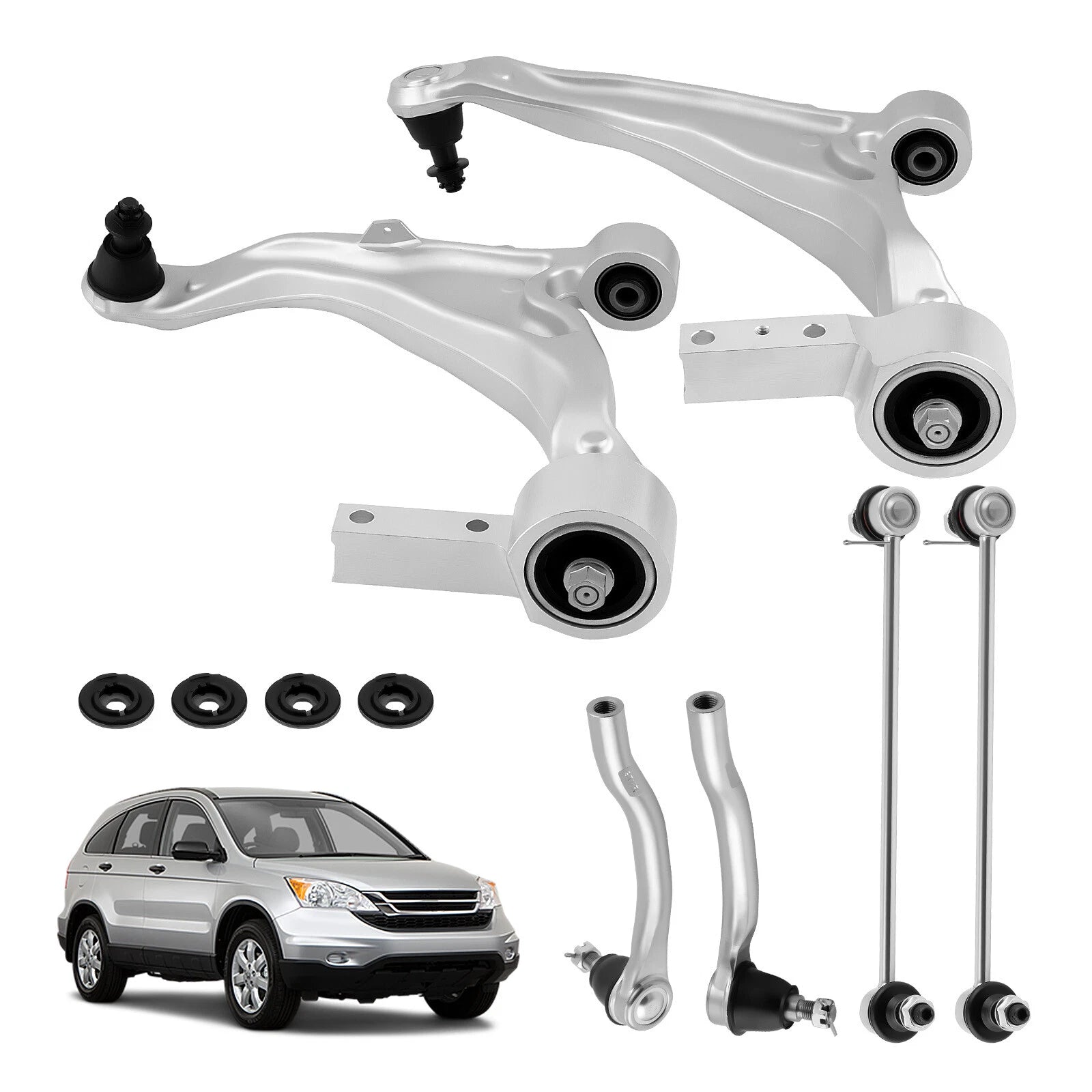 Set of 6 Front Lower Control Arms Sway Bar Tie Rods for Acura MDX ZDX (2007–2013)
