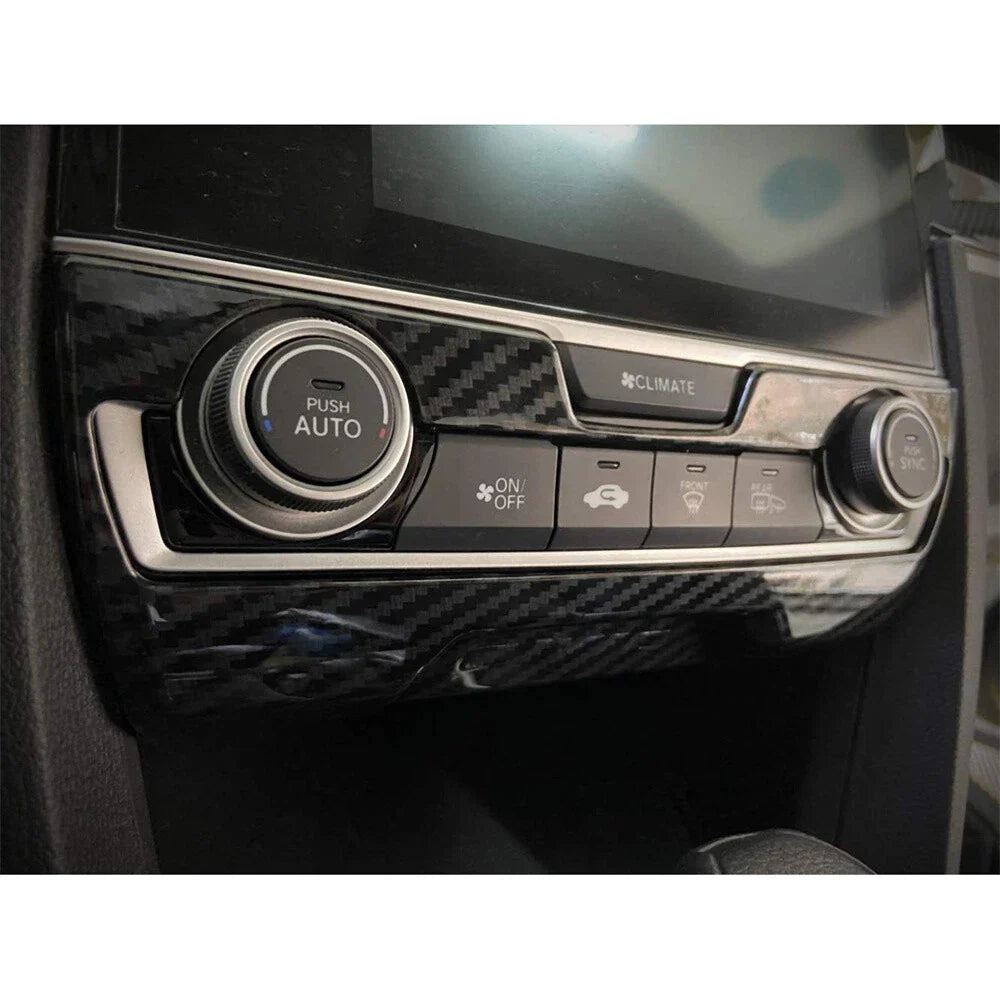 Carbon Fiber Look A/C Switch Cover Trim for 16-21 Honda Civic (2016-2021)