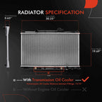 Radiator with Oil Cooler for Honda Pilot (2003–2004) Acura MDX (2001–2002)