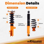 Coilover Shocks Absorbers Kit for Scion tC (2011-2016) Adjustable Height