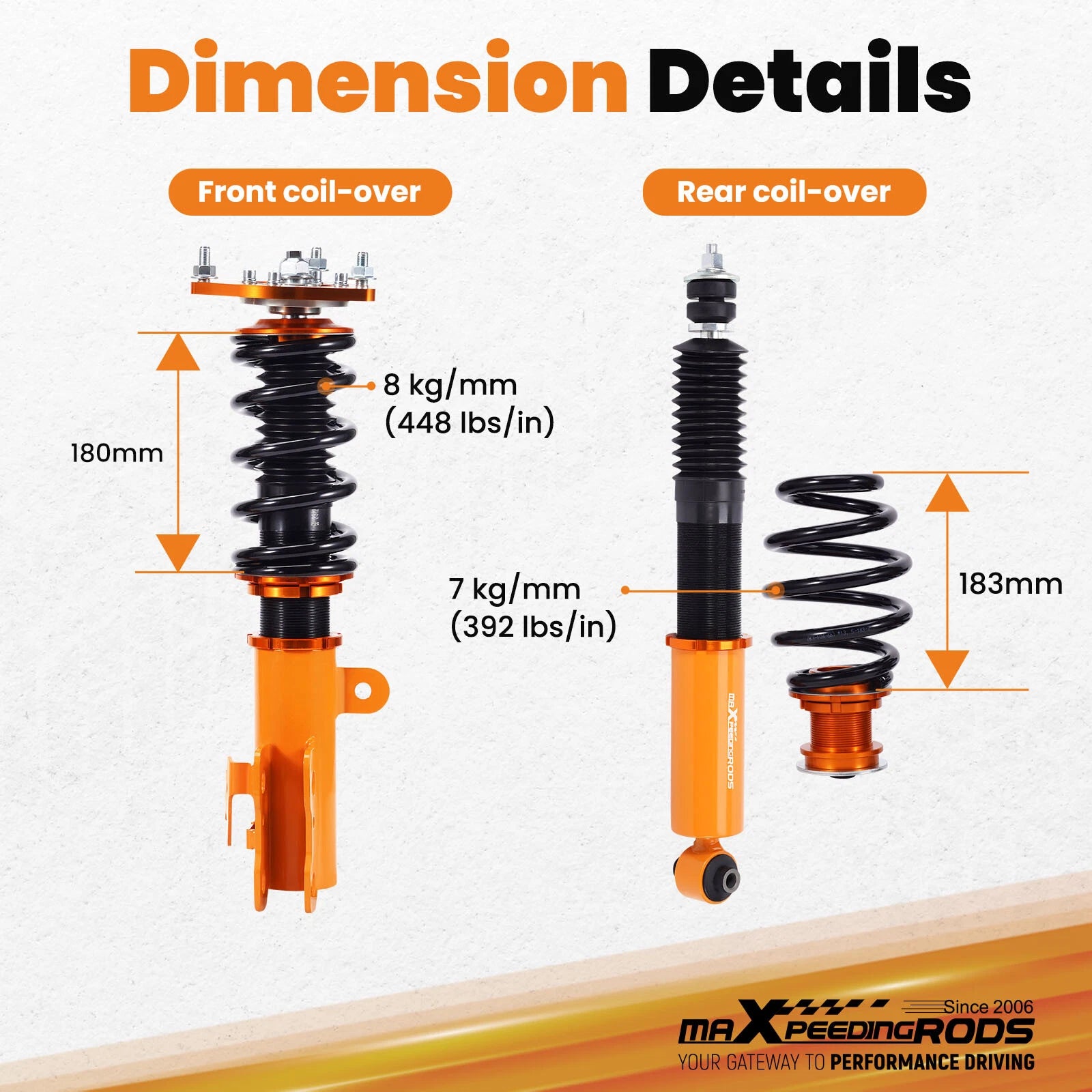 Coilover Shocks Absorbers Kit for Scion tC (2011-2016) Adjustable Height