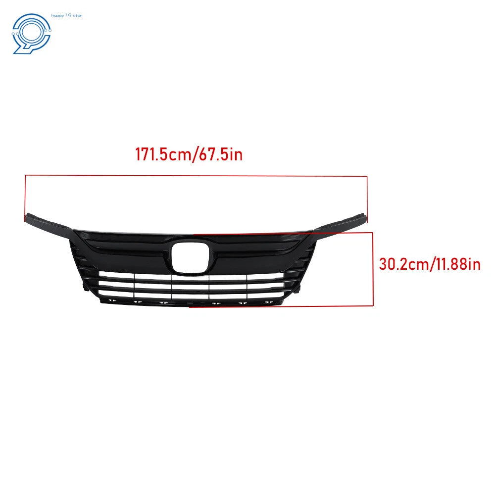 Gloss Black Upper Grille with Headlight Eyelid Molding for Honda Odyssey (2018–2020)