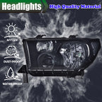 Set of 2 Black Shell Headlights for Toyota Tundra, Sequoia (2007–2017)