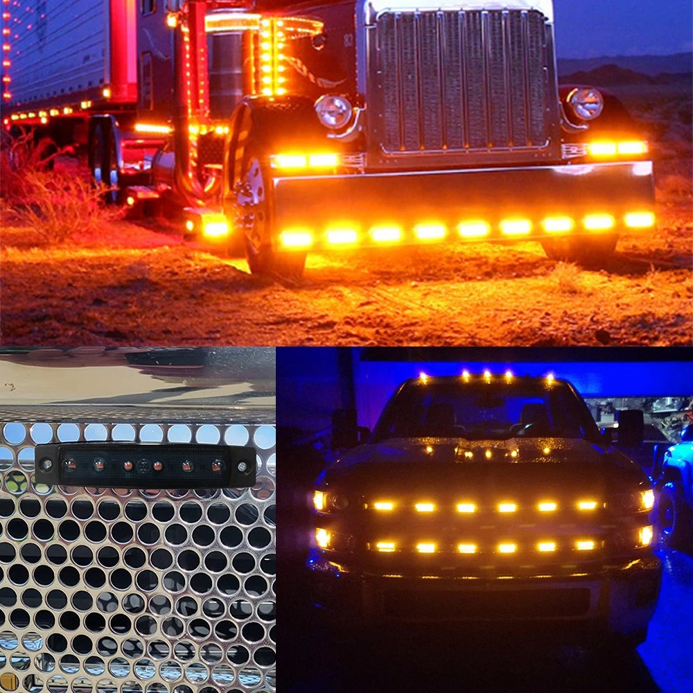10x Amber/Red LED Marker Side Lights for Trailer RV Truck (12V)