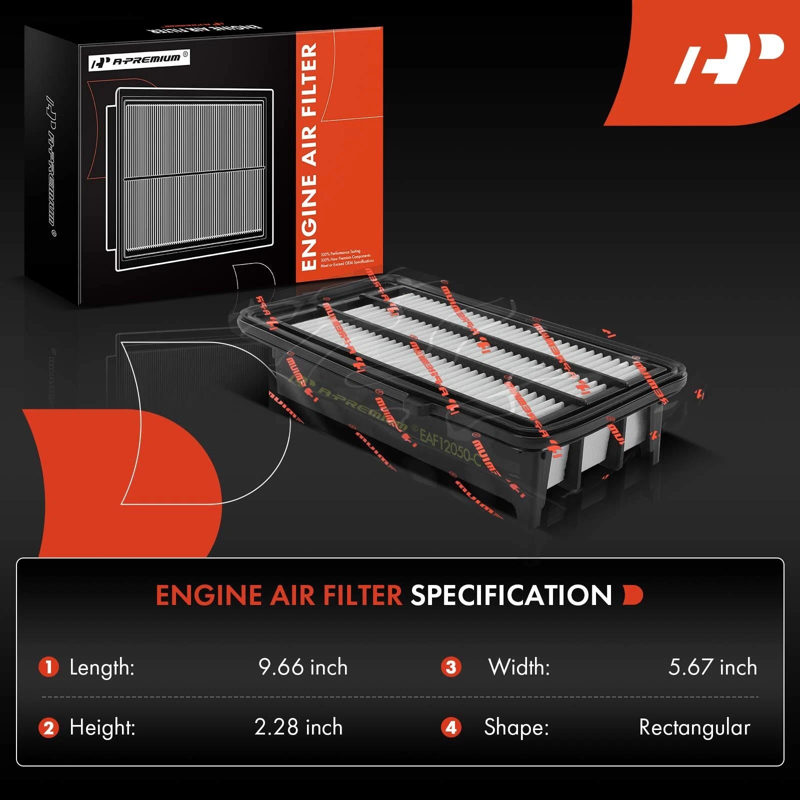 Engine Air Filter for Honda CR-V (2017–2022) Civic (2016–2021) L4 1.5L