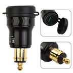 Dual USB Charger / DIN-Plug Socket Adapter for Motorcycle Accessories