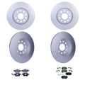 Hella Front Rear Rotors Disc Brake Pad Kit for Audi A3 Eos GTI Jetta (2006–2016)