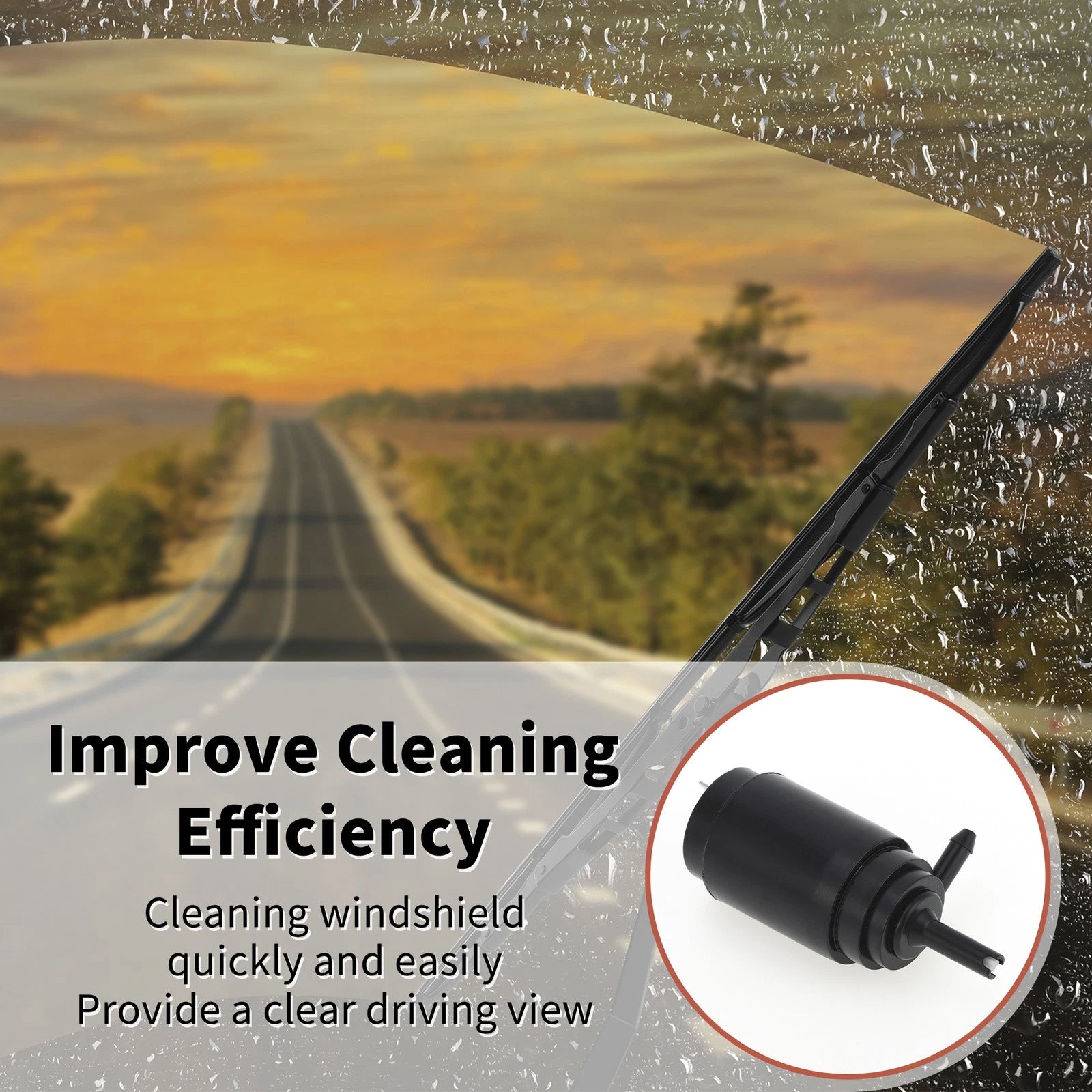 Windshield Washer Pump w/Grommet for Fiat Ducato (No.1450174)