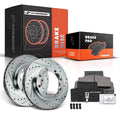 Front Drilled Brake Rotors & Ceramic Pads for Chevrolet GMC K3500