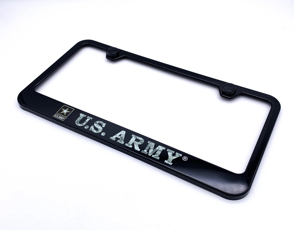 License Plate Frame Black Plastic Digital Camo for US Army (USA) (2000–2025)