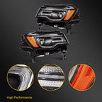 Pair of LED DRL HID Xenon Projector Headlights for Jeep Grand Cherokee (2019–2021)