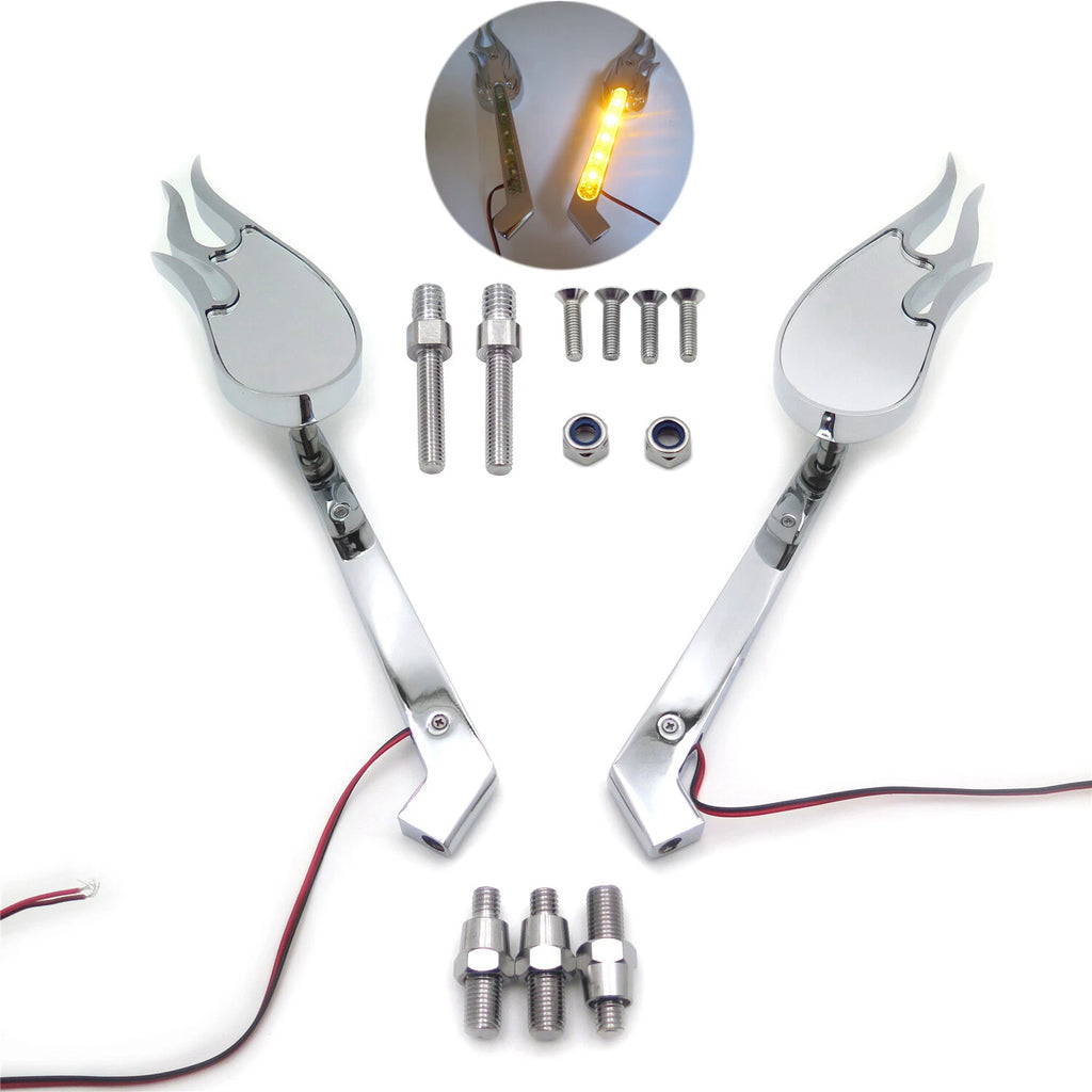 Flame LED Turn Signal Integrated Mirrors for Honda CBR600RR (2003–2006)