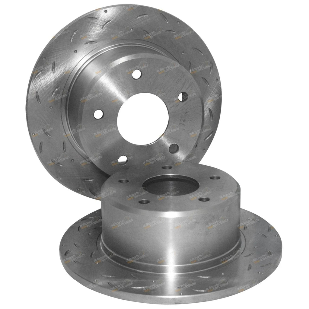 2 x Rear Disc Brake Rotors Slotted + Drilled for Holden Commodore VR VS IRS