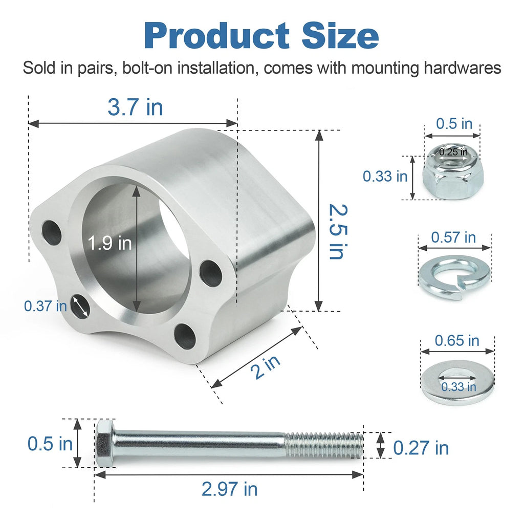2 Inch UCA Ball Joint Spacers Leveling Kit for Chevrolet Silverado GMC Sierra (2014–2023)
