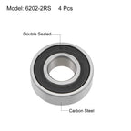 Set of 4 Deep Groove Ball Bearings 6202-2RS for Z2 15x35x11mm