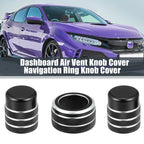 5X Air Vent Knob Trim Cover with GPS Navigation for Honda Civic (2022)