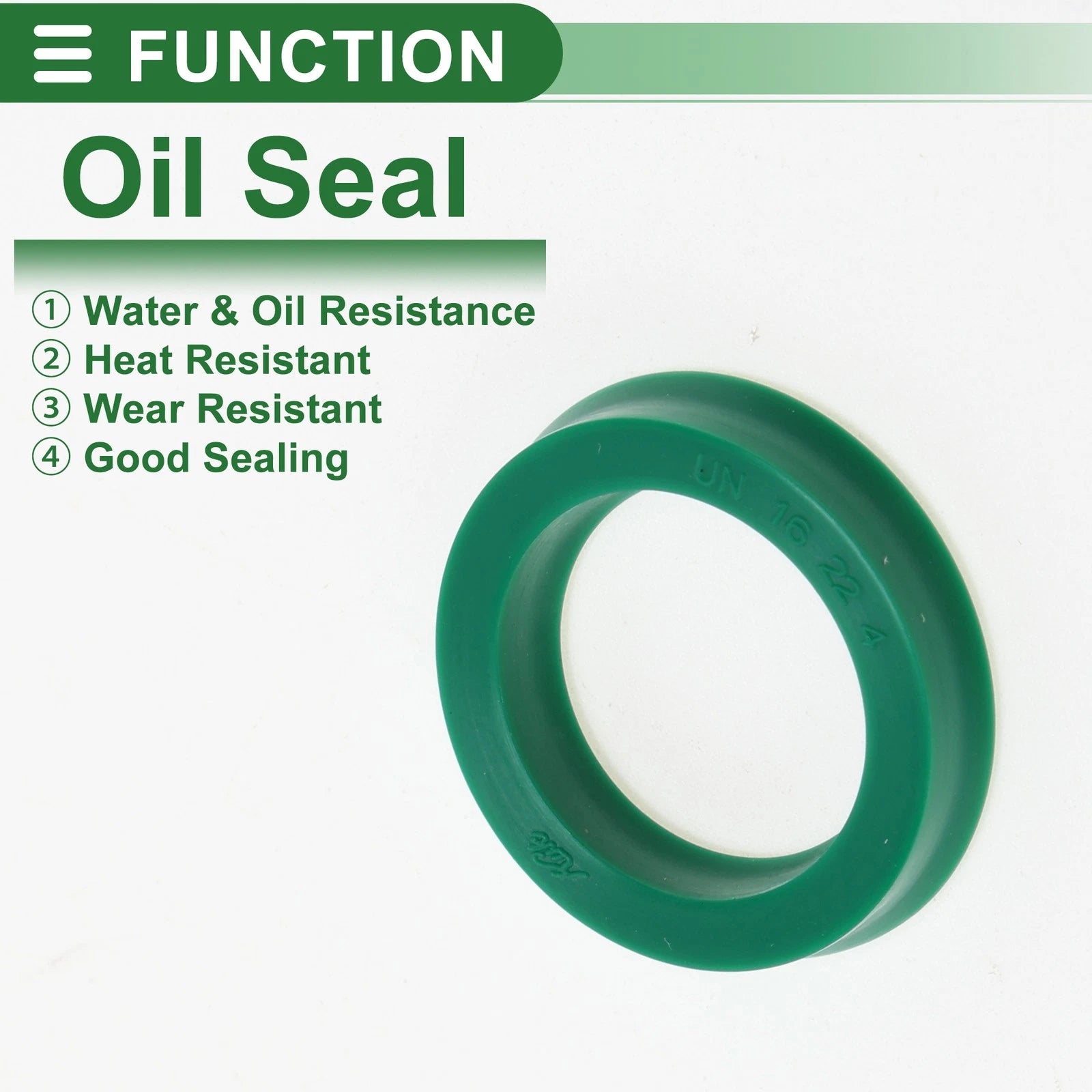 Set of 5 Oil Seal Rotary Shaft Seal 16x22x4mm High Pressure Green