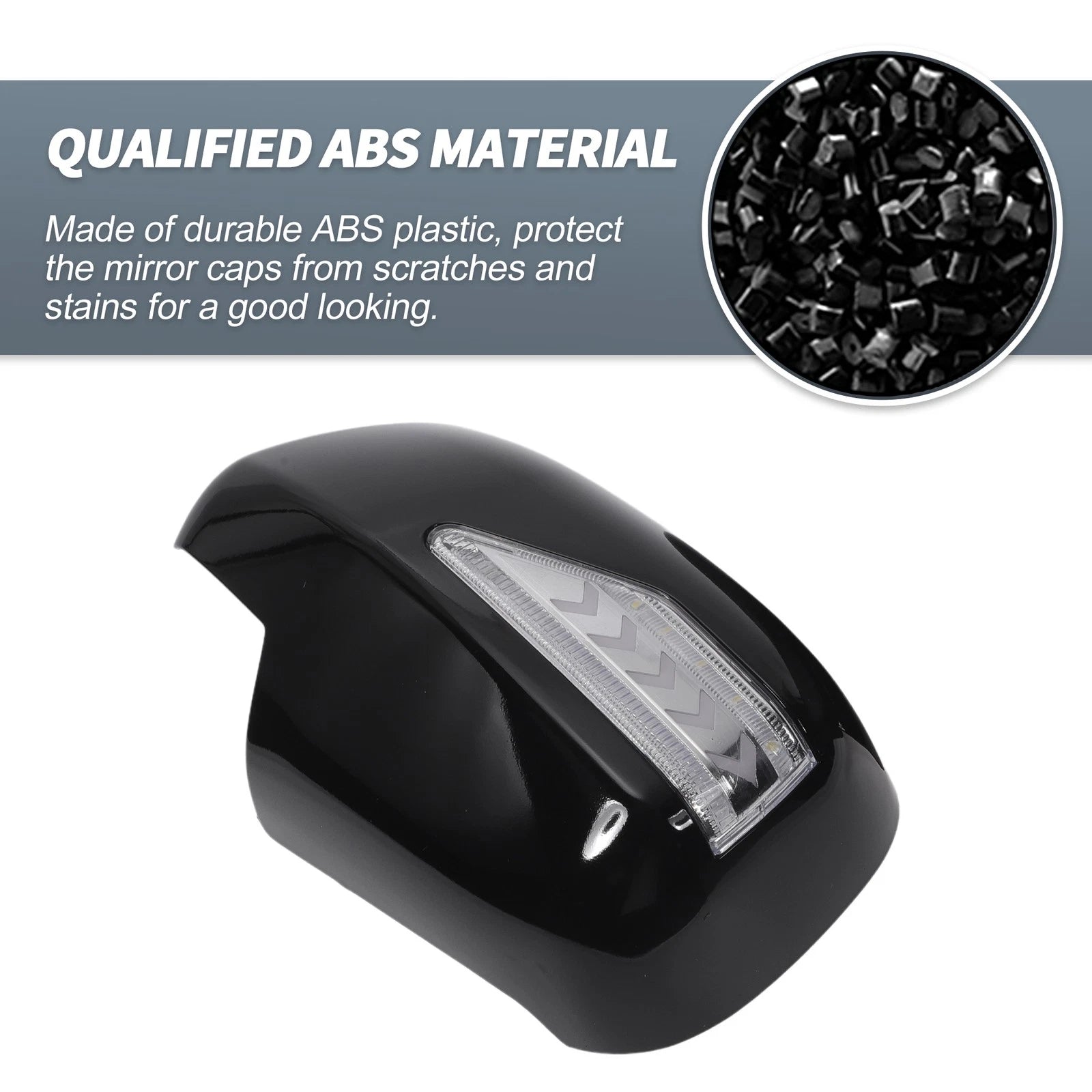 Pair Rearview Mirror Cover Overlay Gloss Black for Lexus RX330 RX350 (2003)