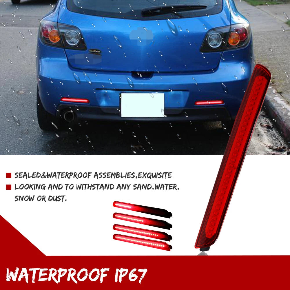 Rear Bumper Reflector for Mazda 3 Mazdaspeed 3 (2004–2009) Red Lens