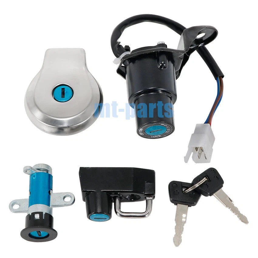 Ignition Key Switch Gas Cap Seat Lock Set for Yamaha XV535 Virago (1989–2001)