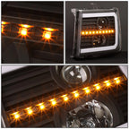 LED Projector Headlight Lamps for GMC Sierra (2007–2014) - Black